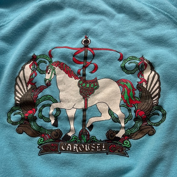 Vintage 80s Carousal Horse Raglan Sweatshirt - Picture 5 of 5
